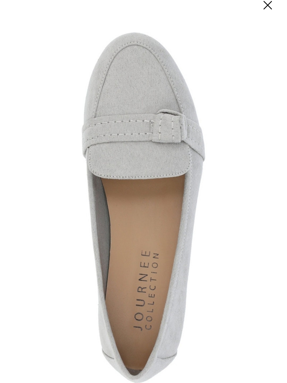 Journee Collection Light Gray Suede Penny Loafers - Size 8.5 - New